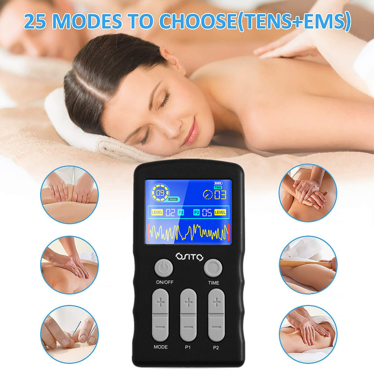 Electrical Stimulation TENS Unit Machine Muscle Massage OTC Therapy Pain Relief