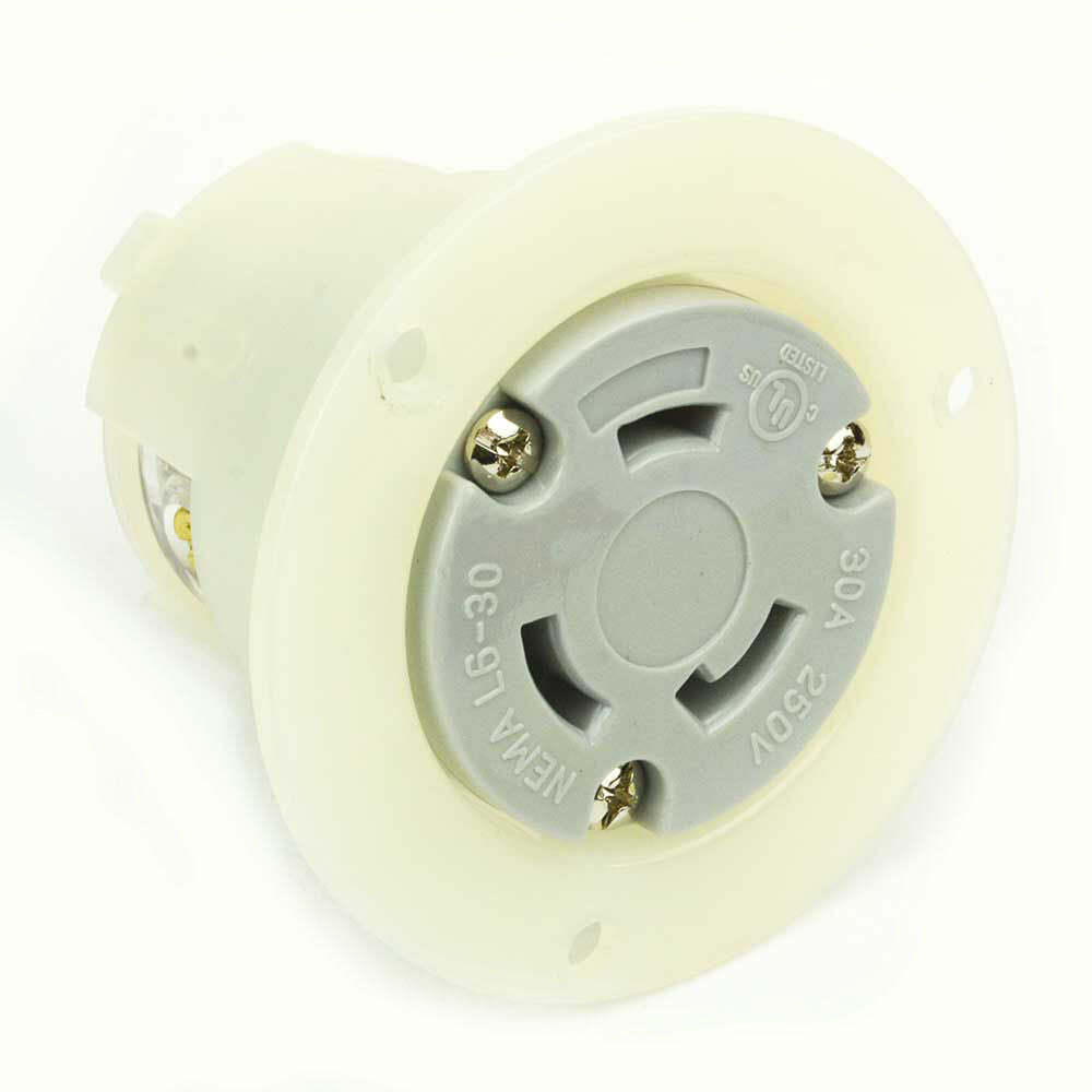 Twist Lock Flush Mount Flange Receptacle 3 Wire, 20 Amps, 125V, NEMA L5-20R