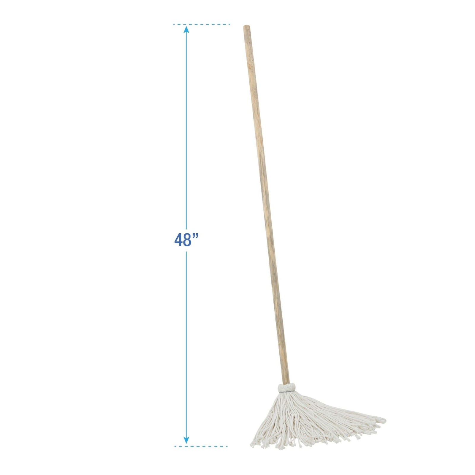 Boardwalk 112R Deck Mop W/51 In. Wooden Handle 12 Oz. Rayon Fiber Head Pack Of