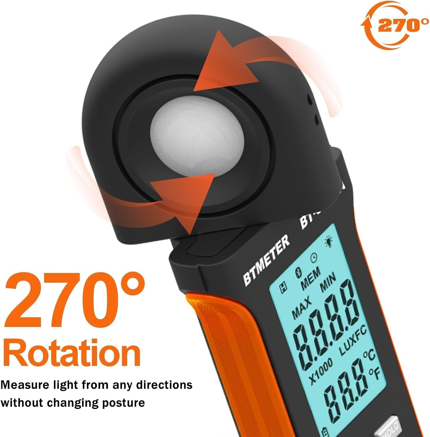 Light Lux Meter Logger BT-5000A Digital Lumen Tester Measure Lighting Level I…