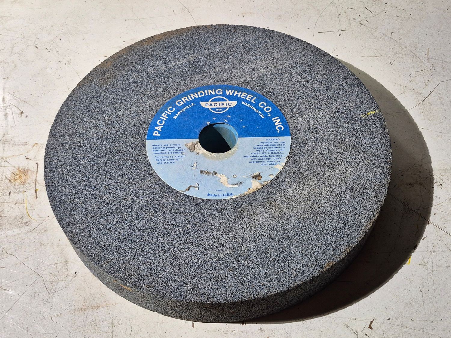 PACIFIC GRINDING WHEEL 35103-2 MAX 1,800 RPM 14″X2″X1-1/2″ A36-P-VM