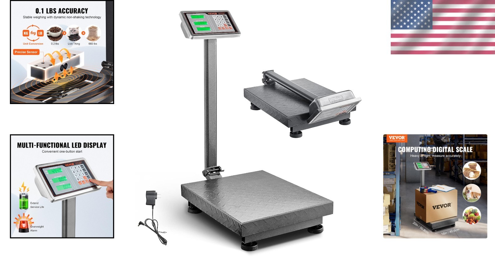 660 lbs Computing Digital Platform Scale with High Accuracy
