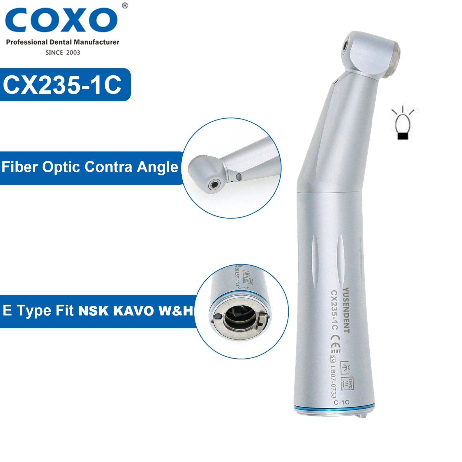 COXO Dental CX235 LED/Fiber/Surgical/Contra Angle Low Speed Handpiece NSK/KaVo