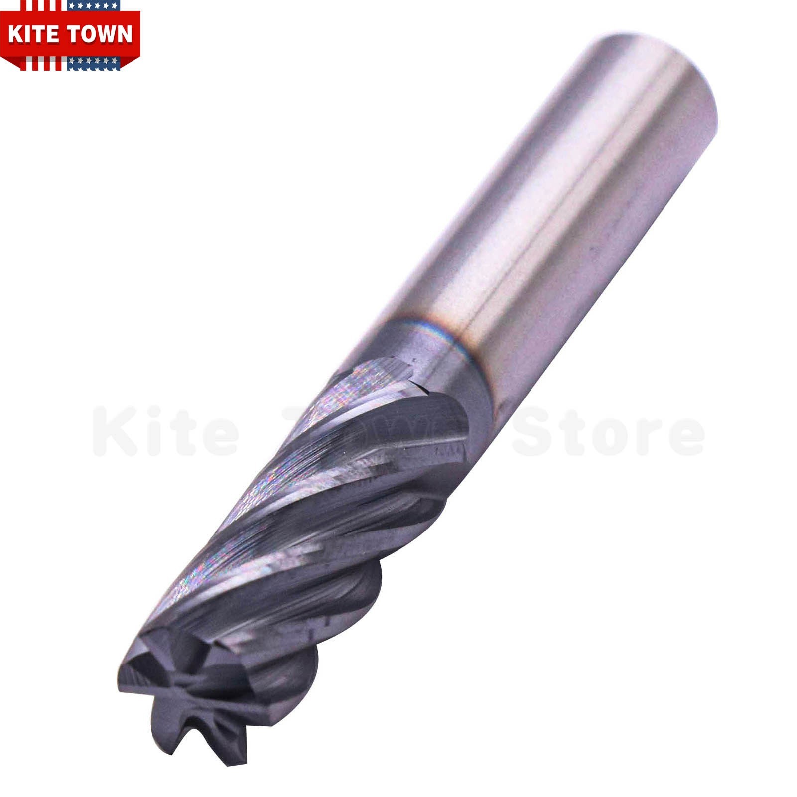 3/8″ 6 Flute Variable Helix Carbide End Mill – .020 Corner Radius – AlCrN Coated