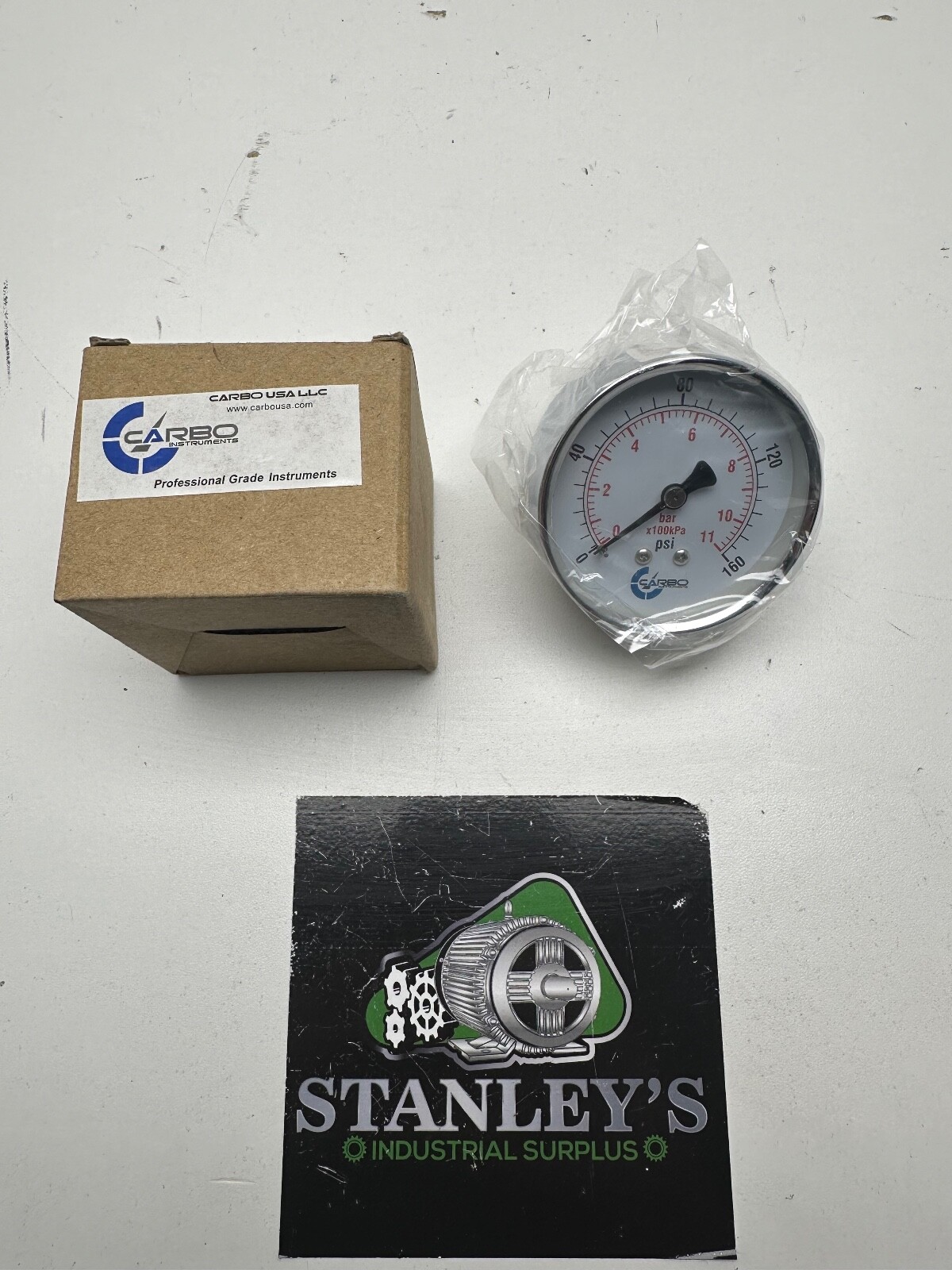 Carbo Instruments D25-CSB-160 Pressure Gauge 0-160 PSI 2-1/2″ x 1/4″ lot of 5