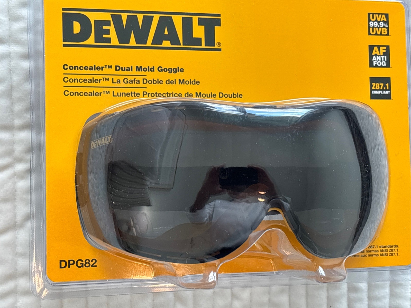 Dewalt DPG82-21 Concealer Smoke Anti-Fog Dual Mold Safety Goggle