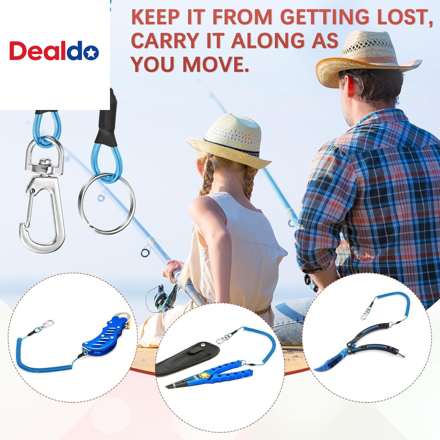 11.81IN Retractable Safety Coiled Lanyard [6PCS] – Steel Wire Fishing Rod Safety