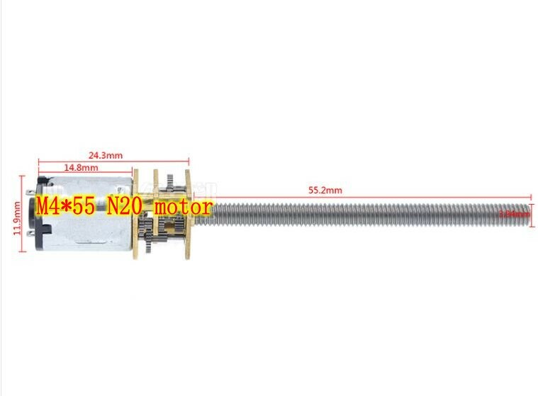 DC12V 60~1000RPM M4*55 N20 Micro Metal Gear Motor Long thread shaft Gearmotors