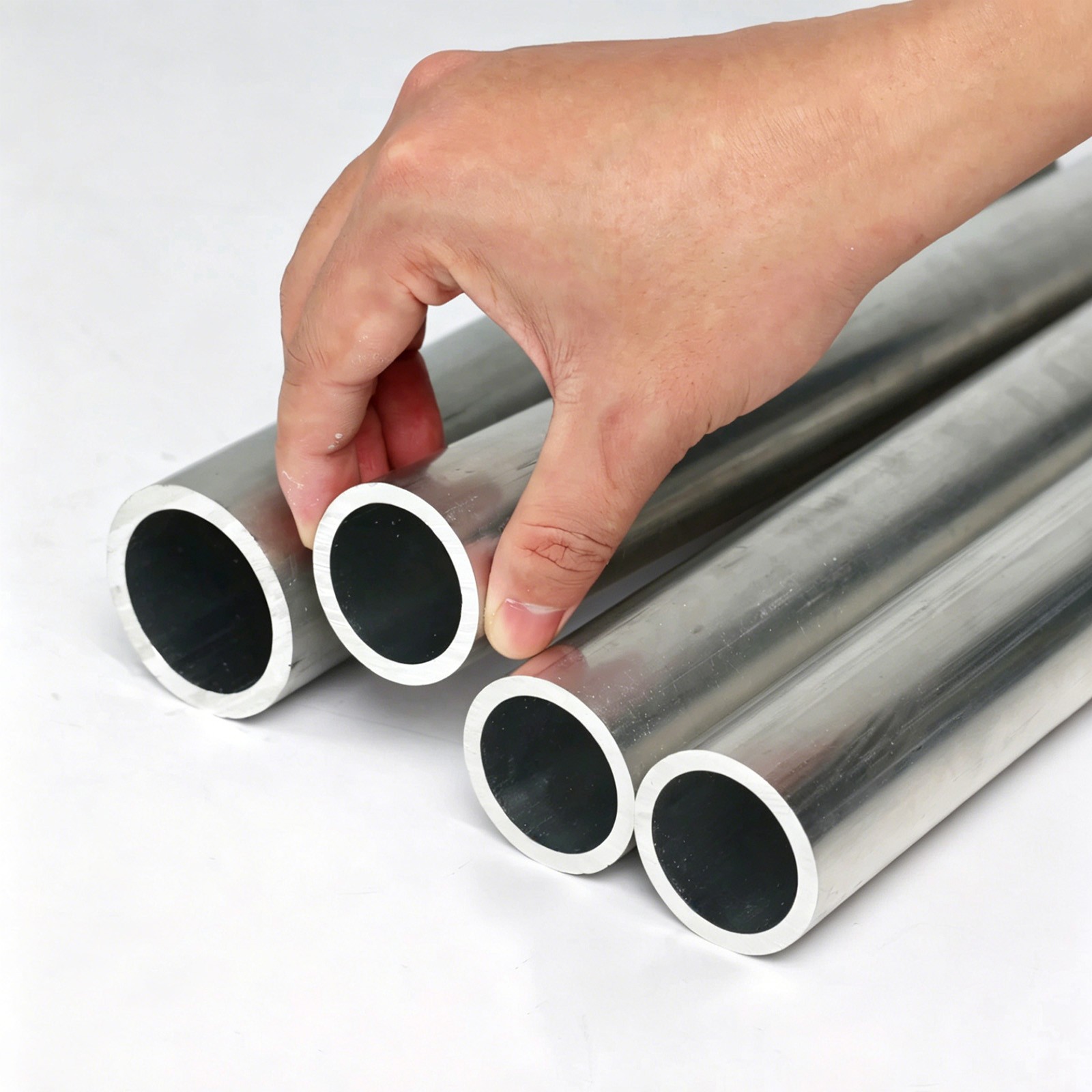 Aluminium Round Tube Pipe 0.2mm 0.5mm 1mm Wall Thickness, Length 300mm 6063T6