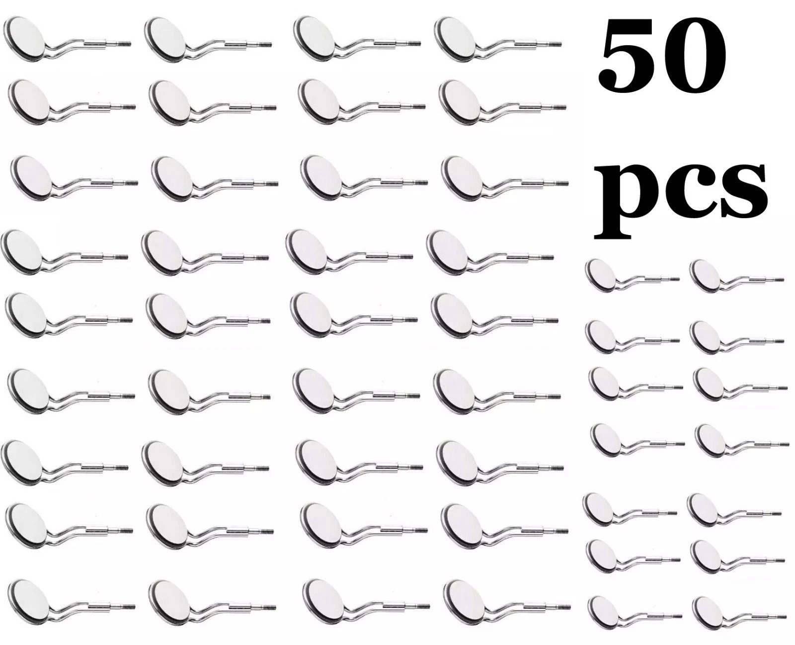 Mouth Mirror Double Sided Front Surface # 5 Simple Stem 50 Pcs