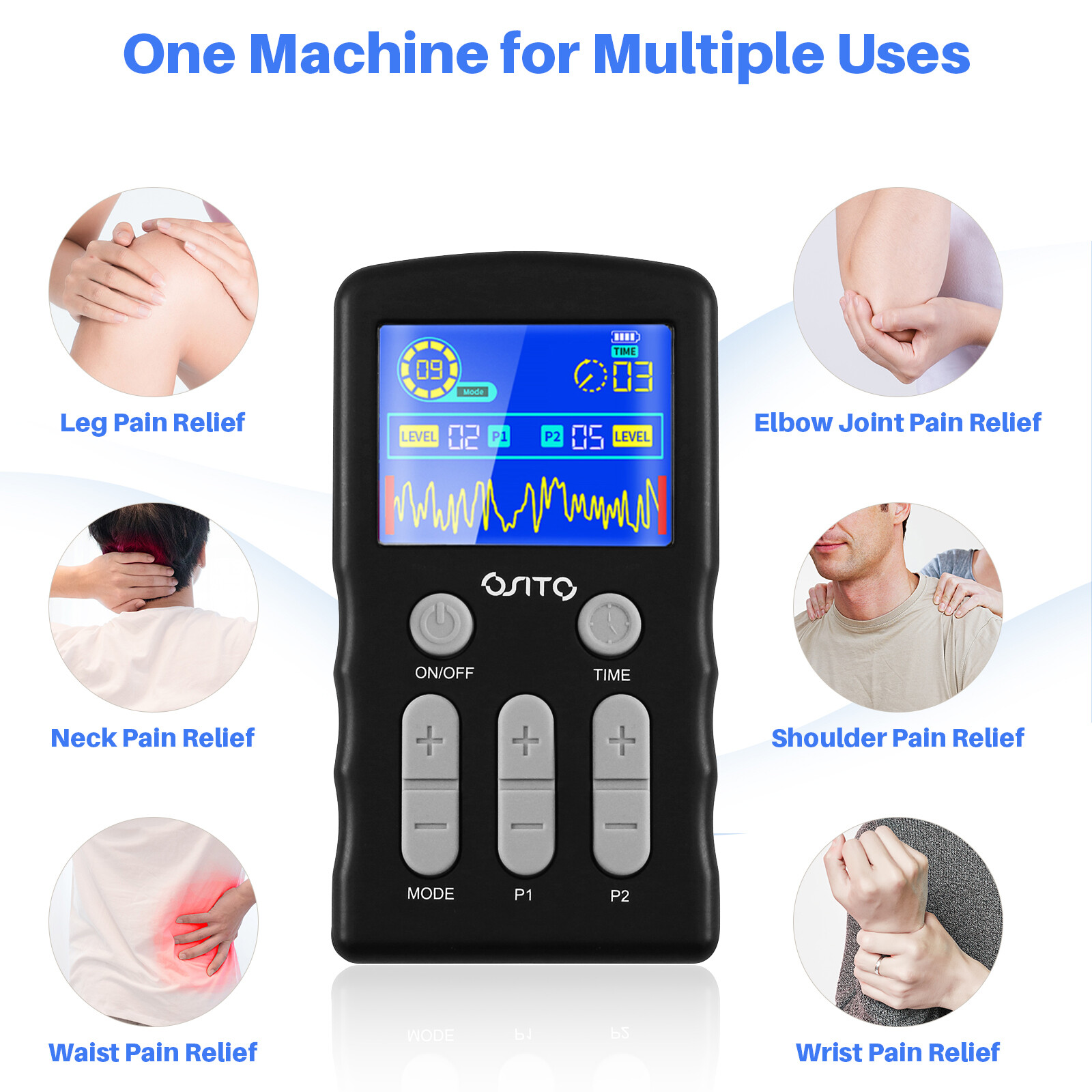 Electrical Stimulation TENS Unit Machine Muscle Massage OTC Therapy Pain Relief