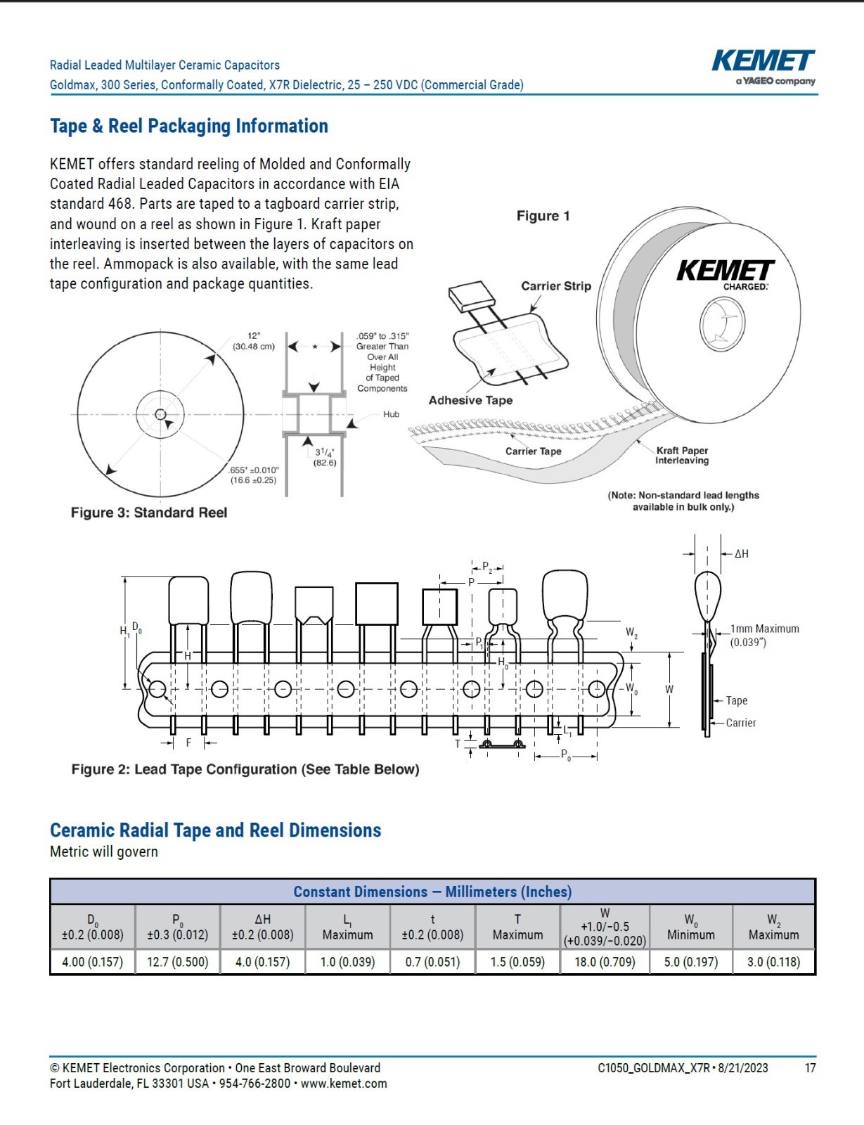 50 Pcs C324C104K5R5CA7334 KEMET Ceramic Capacitor 0.1UF 100nF 104 50V X7R Radial