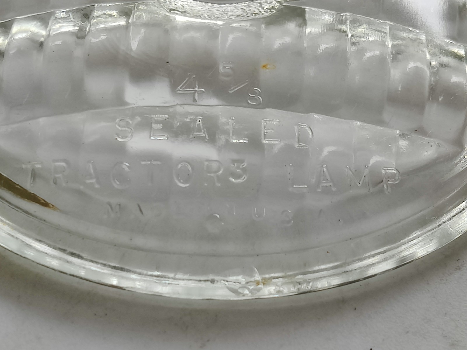 Vintage Used/NOS? Guide Sealed Tractor Lamp Clear Glass Lens 458 Top 16 4-5/8″