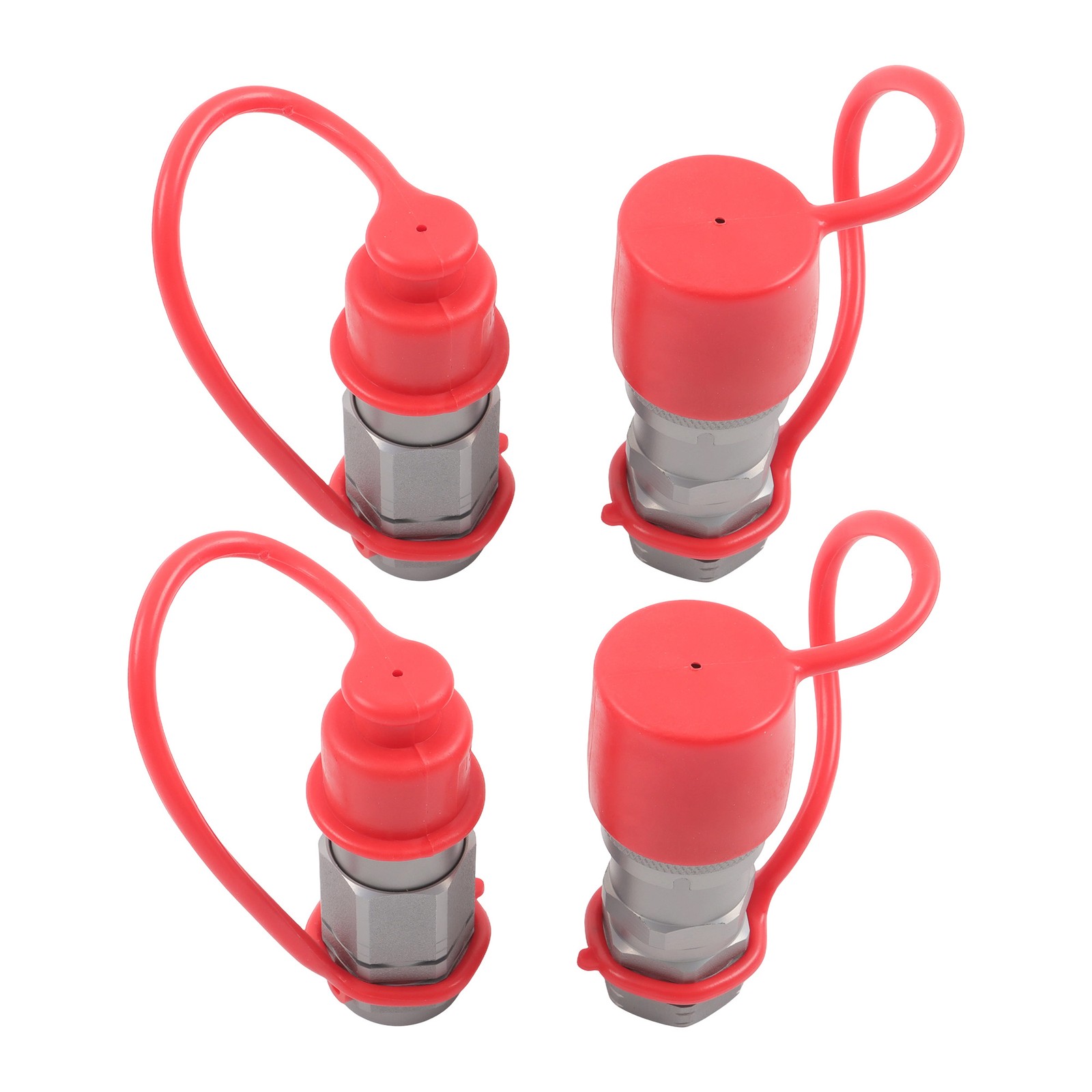 2 Pcs 3/8″ Flat Face Hydraulic Quick Disconnect Coupling Set 3/8″ NPT Thread