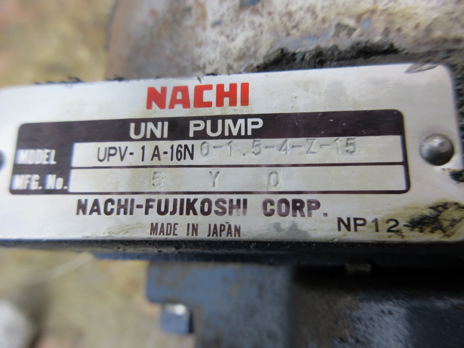 NACHI LTIS90-NR VSBA-0A4B15 UPV-1A-16N0-1.5-4-Z-15 PVS-1B-16N0-UZ-11 MOTOR PUMP