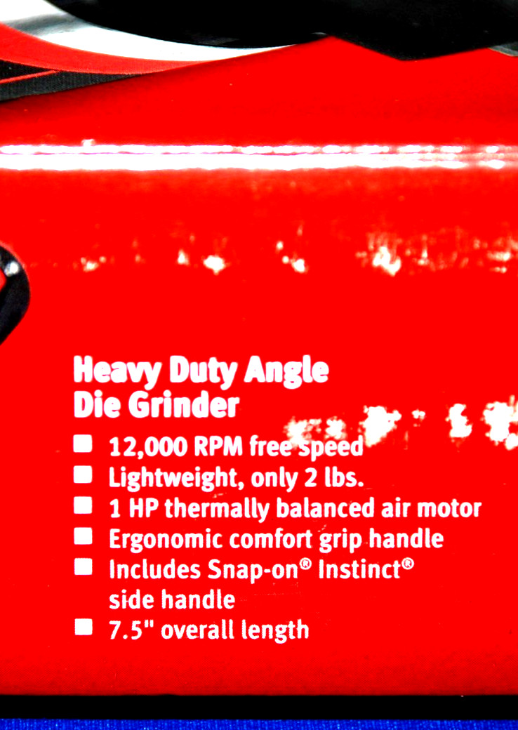 Snap-On Tools NEW Red 1 HP 12000 RPM Heavy-Duty Right Angle Die Grinder