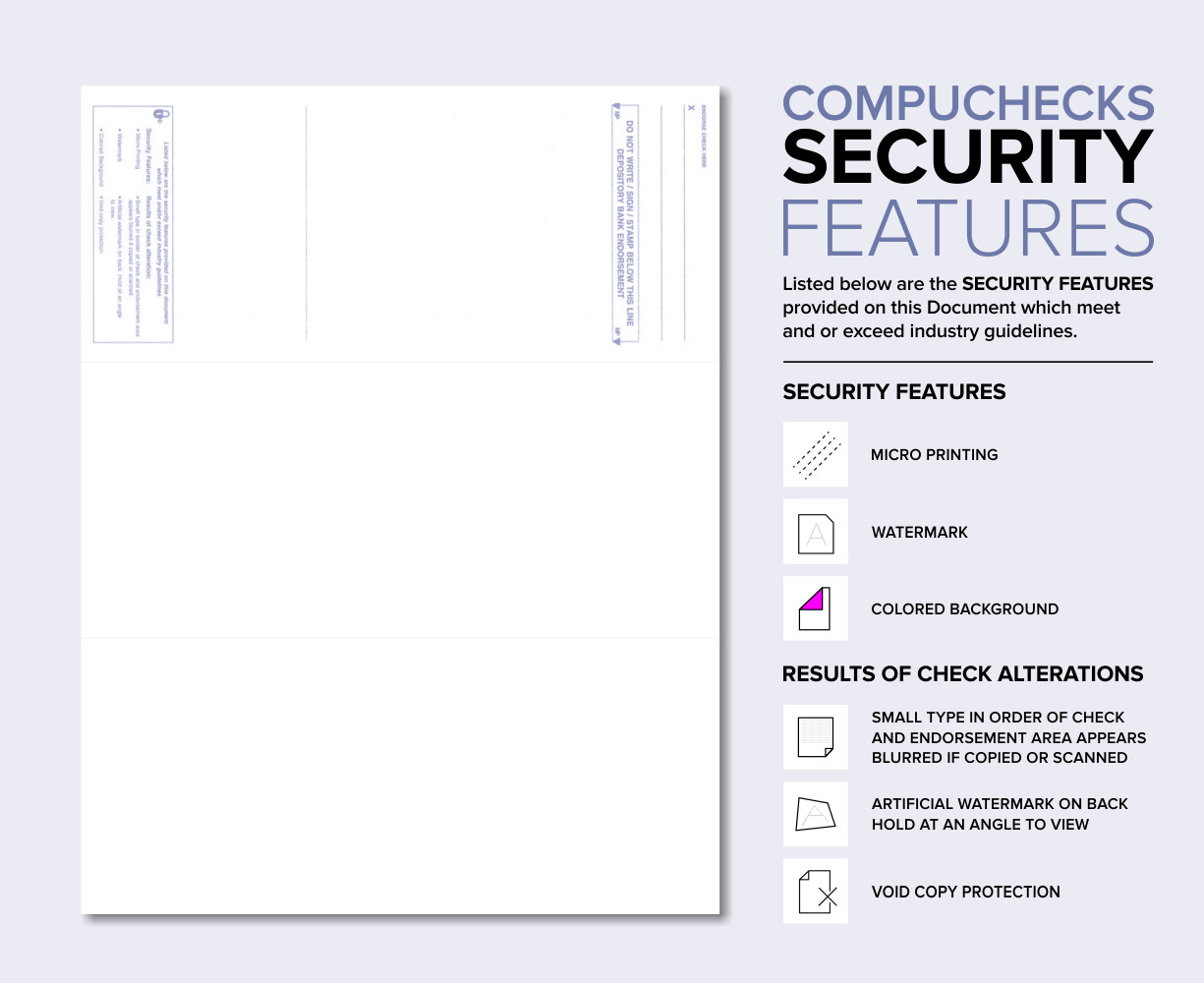 500 Blank Check Stock Paper – Check on Top – Green/Red Cubed – «High Security»