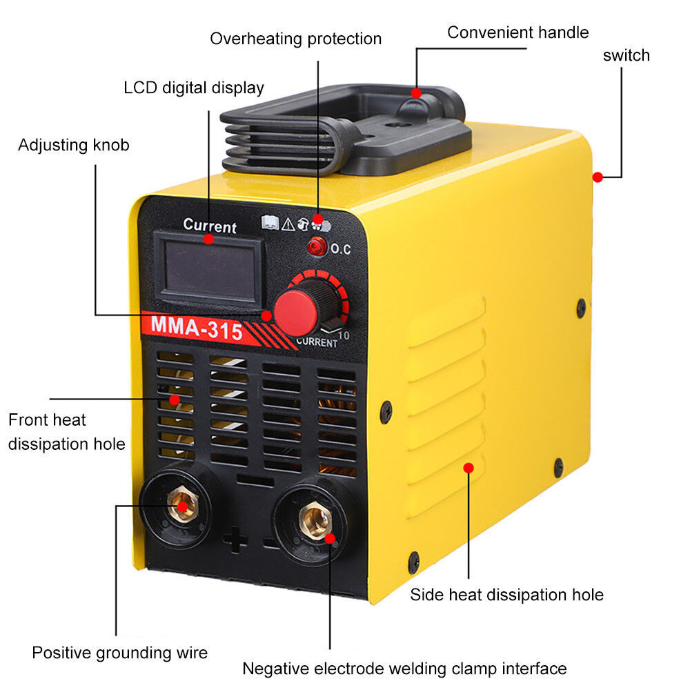 110V 315AMP Mini IGBT ARC Welding Machine Inverter DC MMA Electric Welder Stick