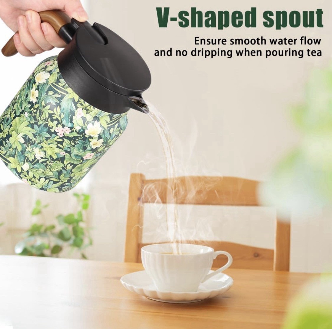 Vintage Floral Pattern Tea pot with infuser, Tea pot with infusers NO BOX