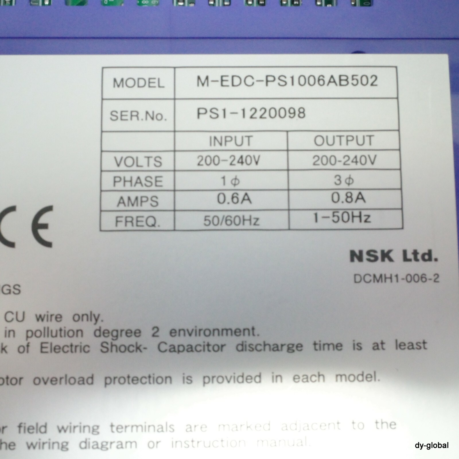 NSK Dynamic Drive Used M-EDC-PS1006AB502-B Motor Driver DRV-I-2179=8E32