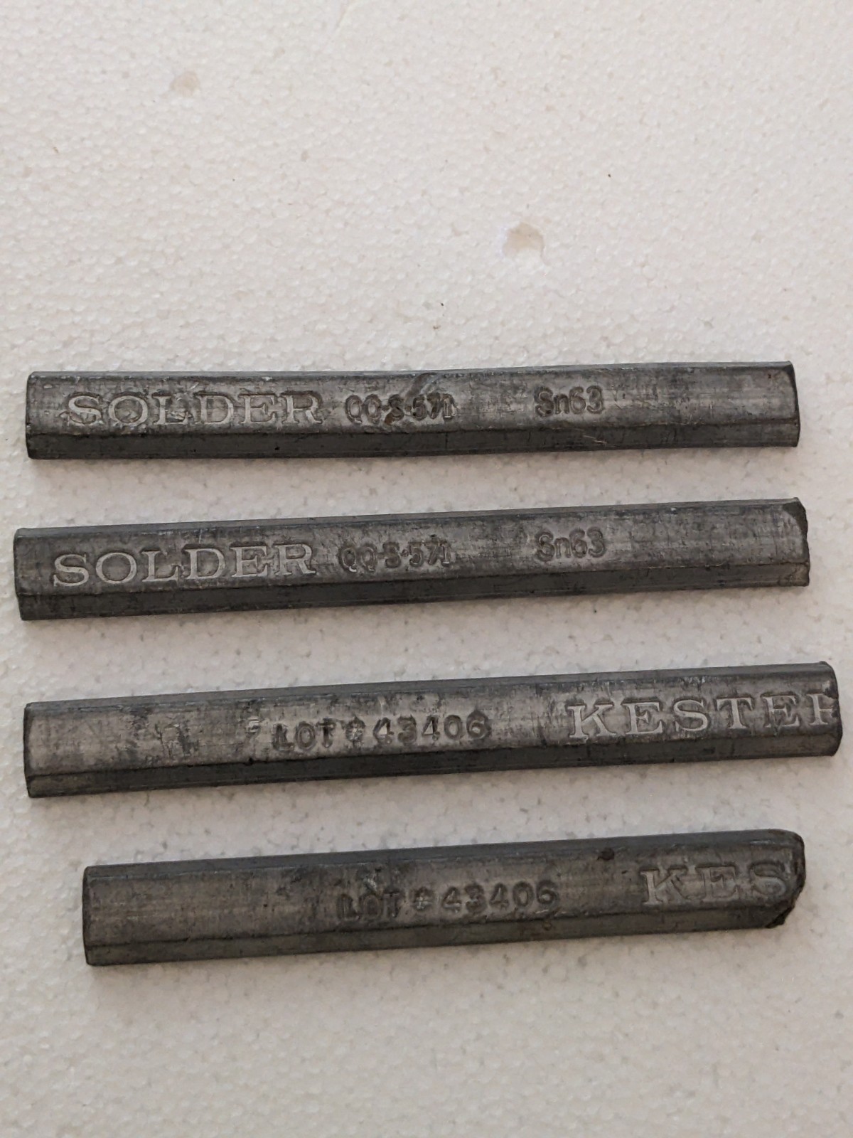 4 pieces of 1.9 Lbs Kester SN 63 Pb 37 Tin Lead Solder Bars