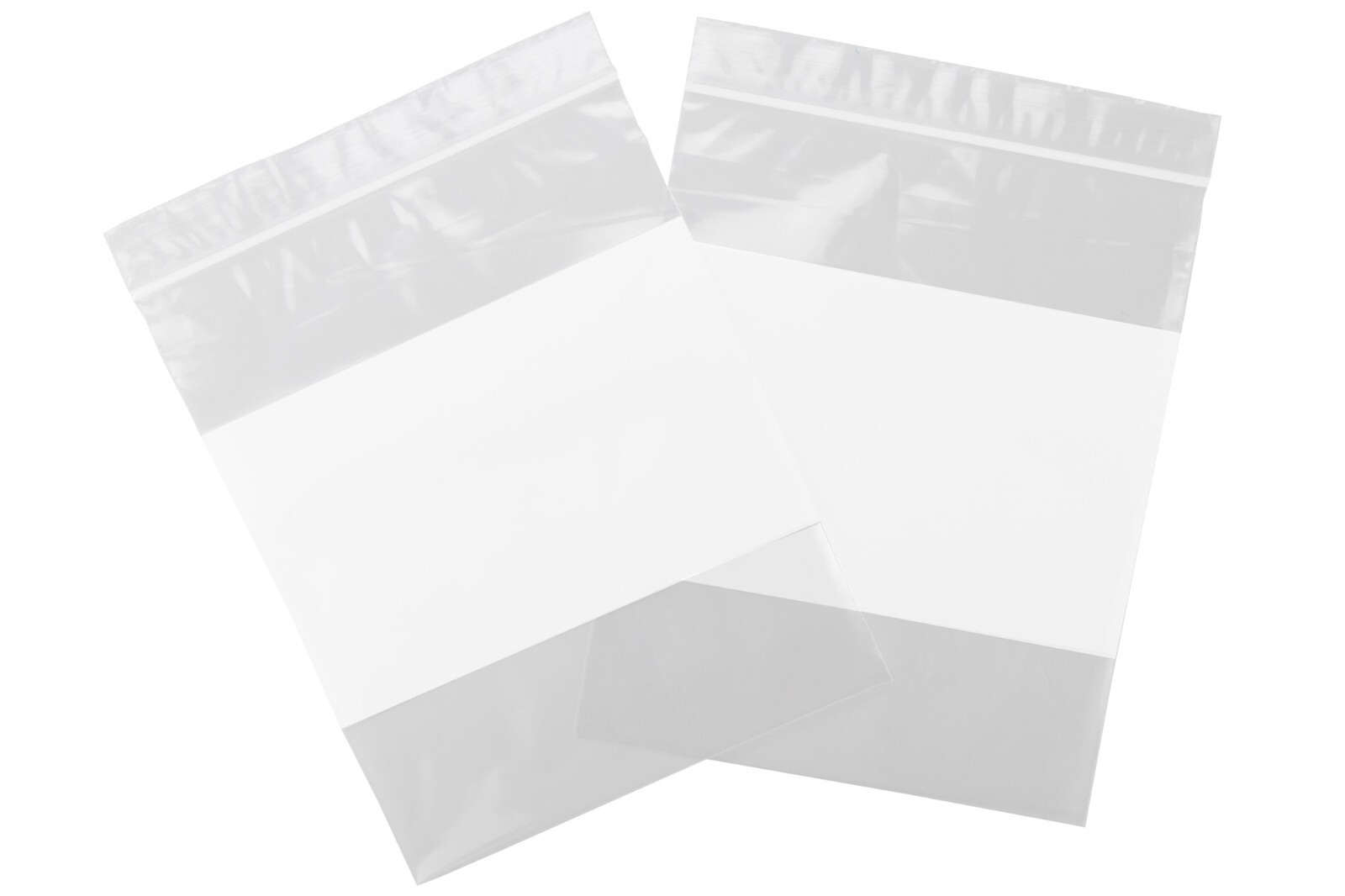 3″ x 5″ White Block Zip Seal Bags Reclosable Top Lock 2Mil or 4Mil Heavy Duty