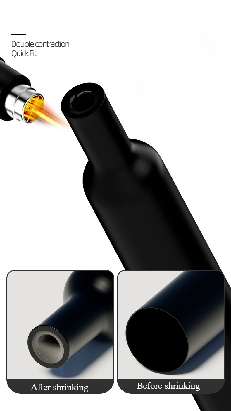 4:1 Black Heat Shrink Tubing Dual Wall Adhesive Glue tube Marine waterproof