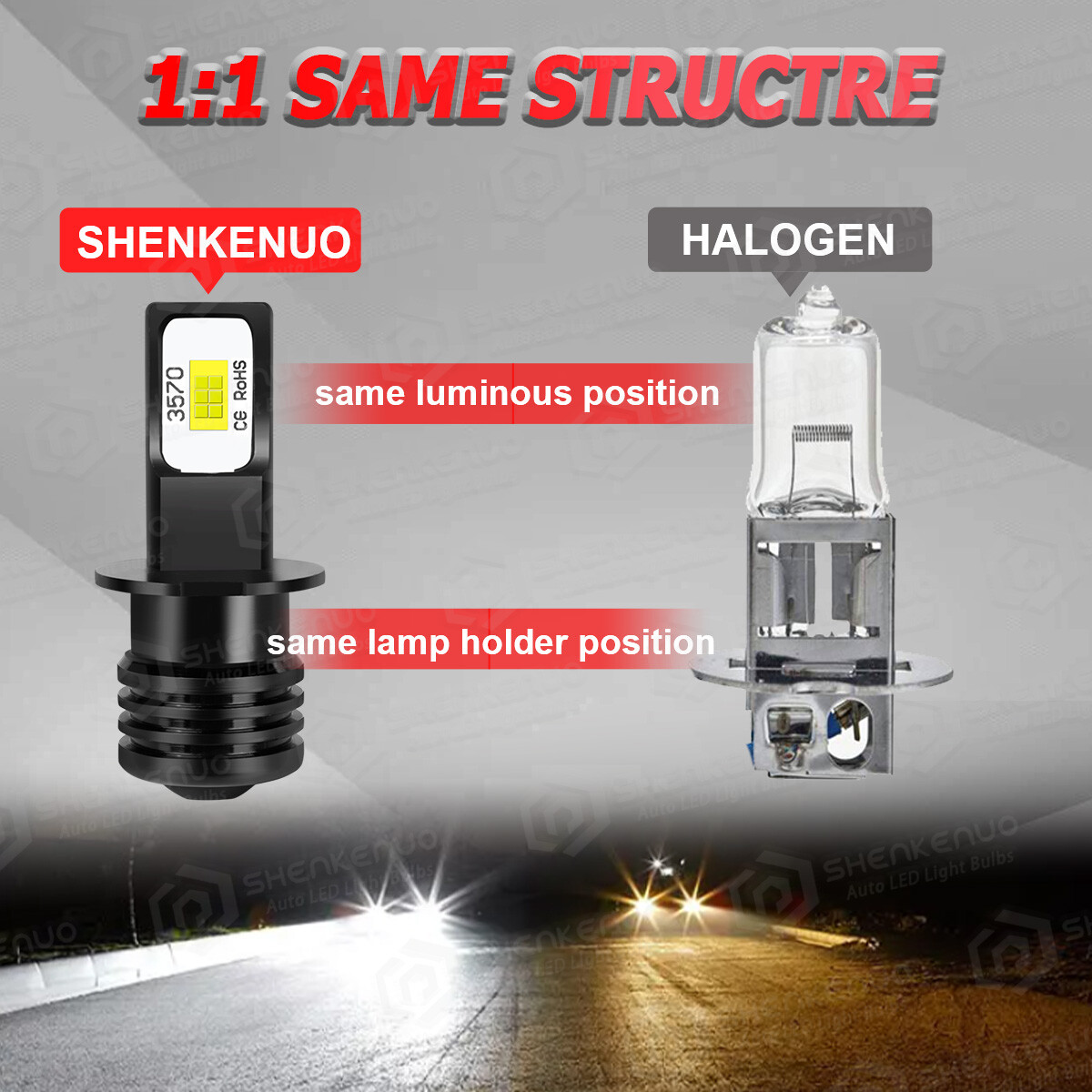Pair Super CSP LED light bulbs for Case IH Tractor MXU, Steiger, STX series 12v