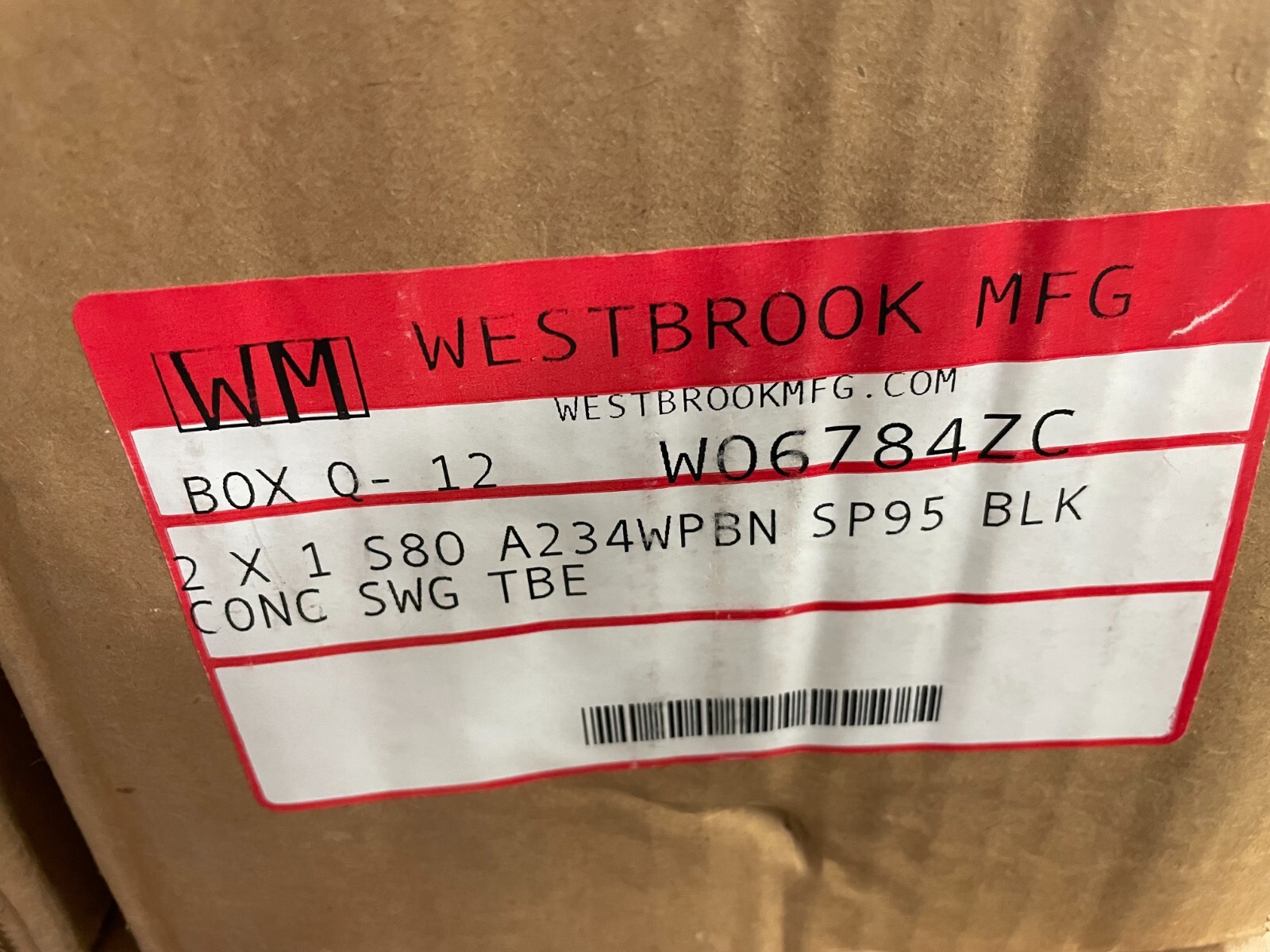 SWAGE NIPPLE 2″ x 1″ Schedule 80 Concentric Thread Both End A234 WPBN SP95 *USA*