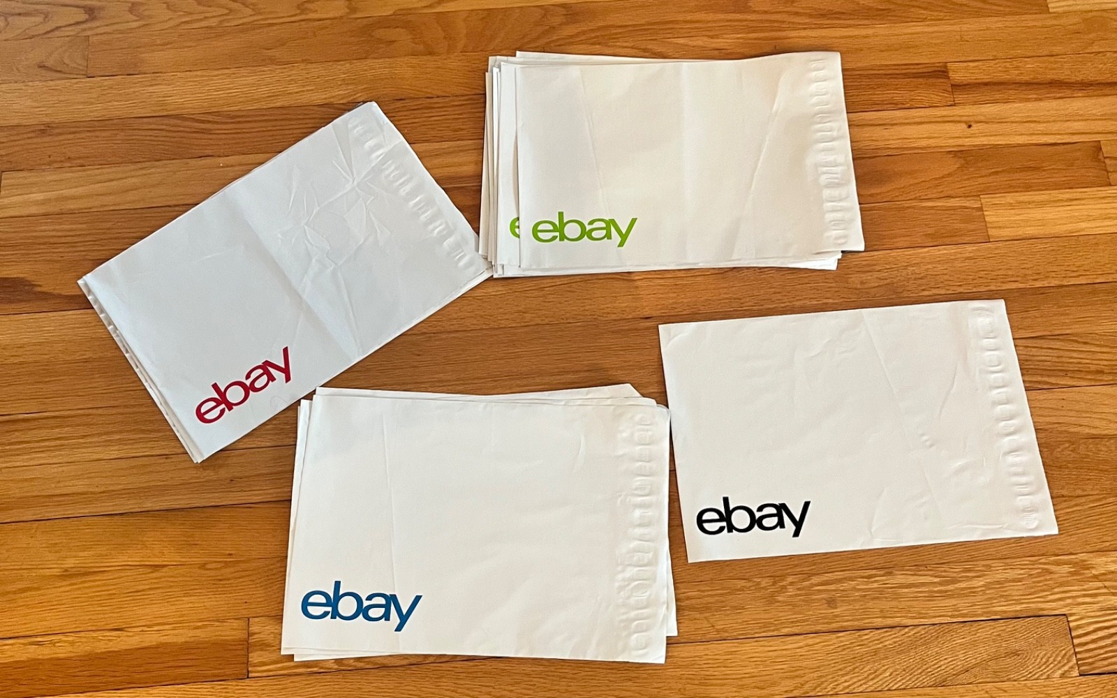 31 New eBay-Branded Polymailer Red Green Black & Blue 10″ x 12.5″ (No Padding)