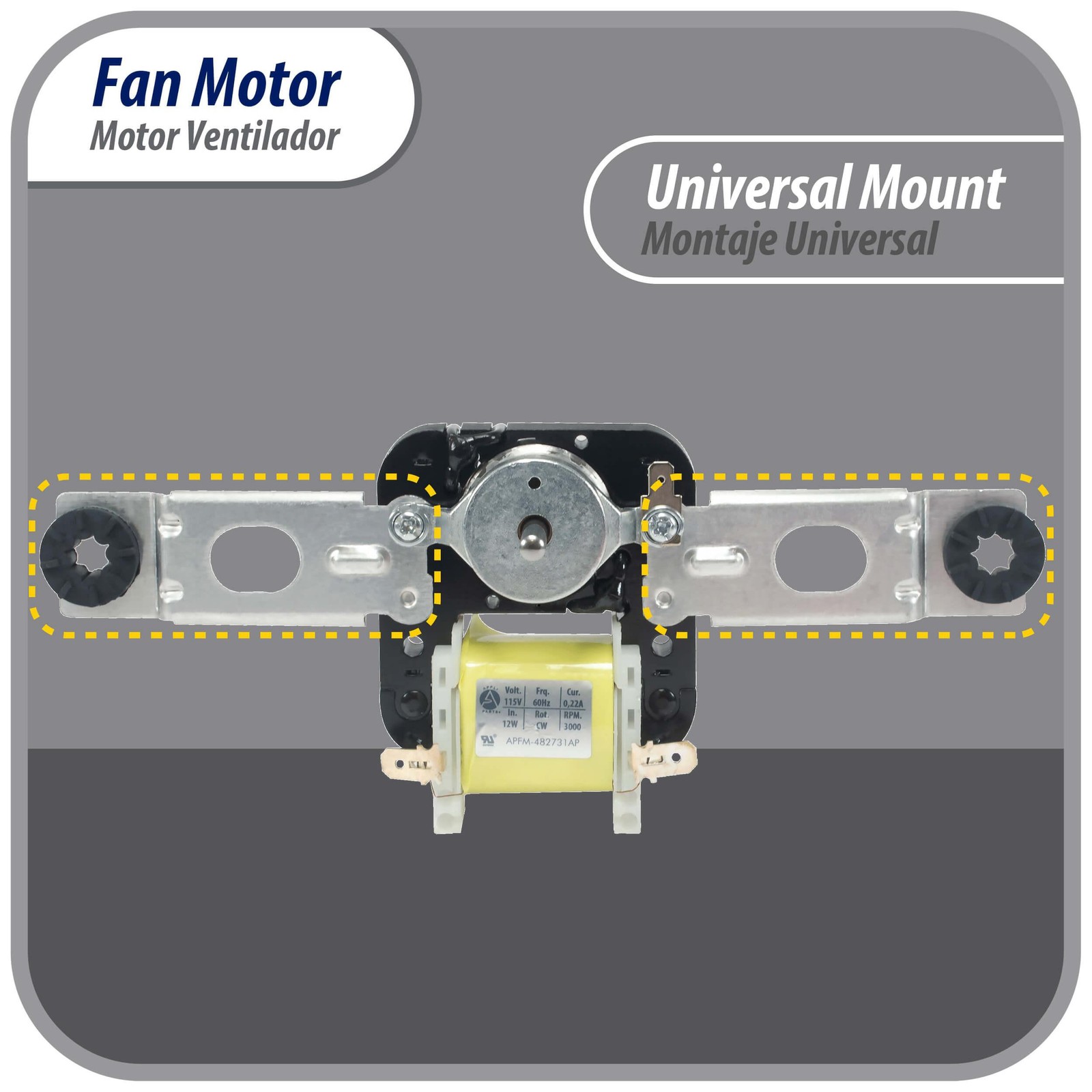 Appli Parts 482731 evaporator Fan Motor replacement kit 343 with Brackets 115V 1