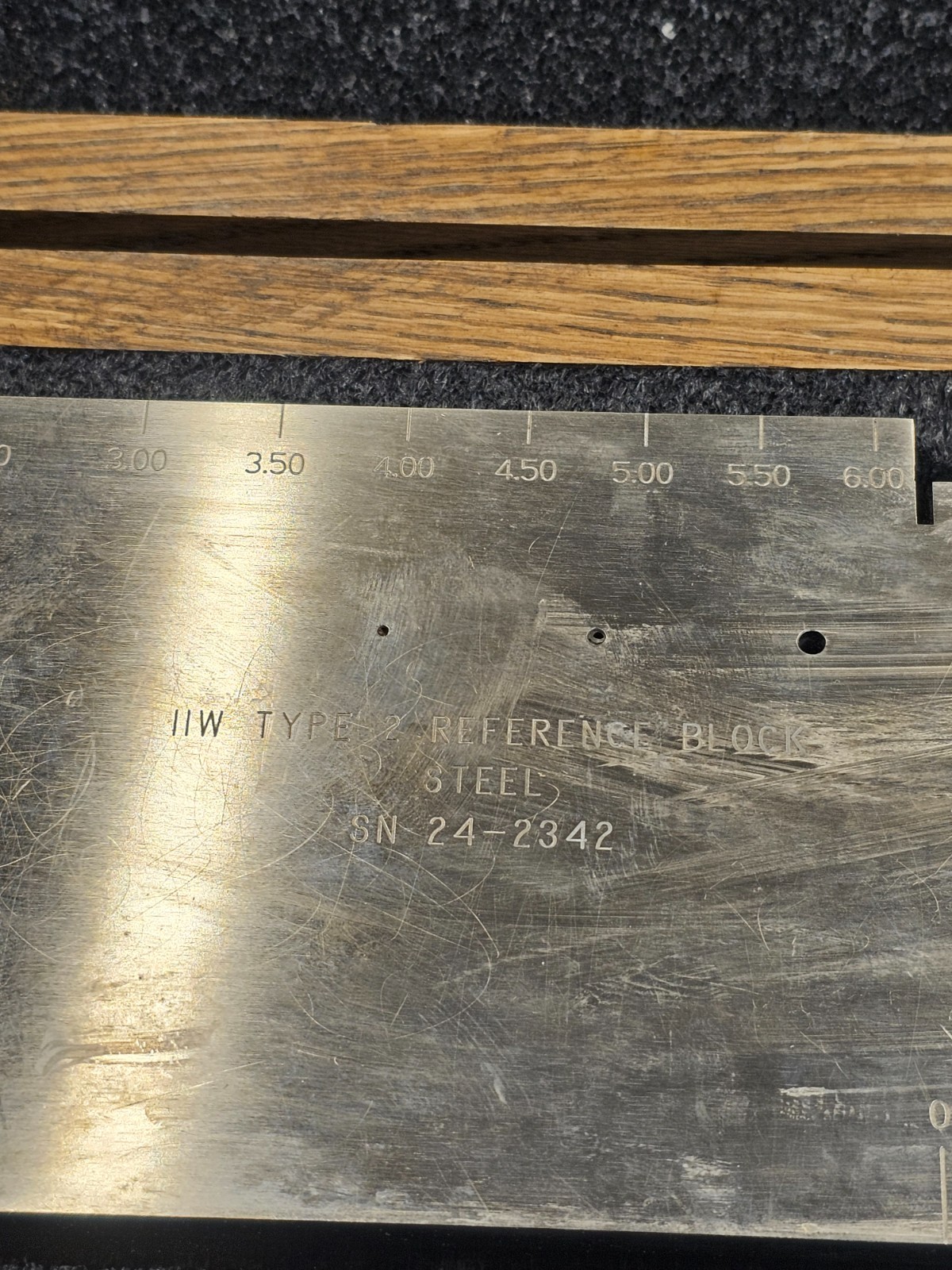 IIW Type 2 Reference Block Steel SN 24-2342 Fitted Wooden Storage Case