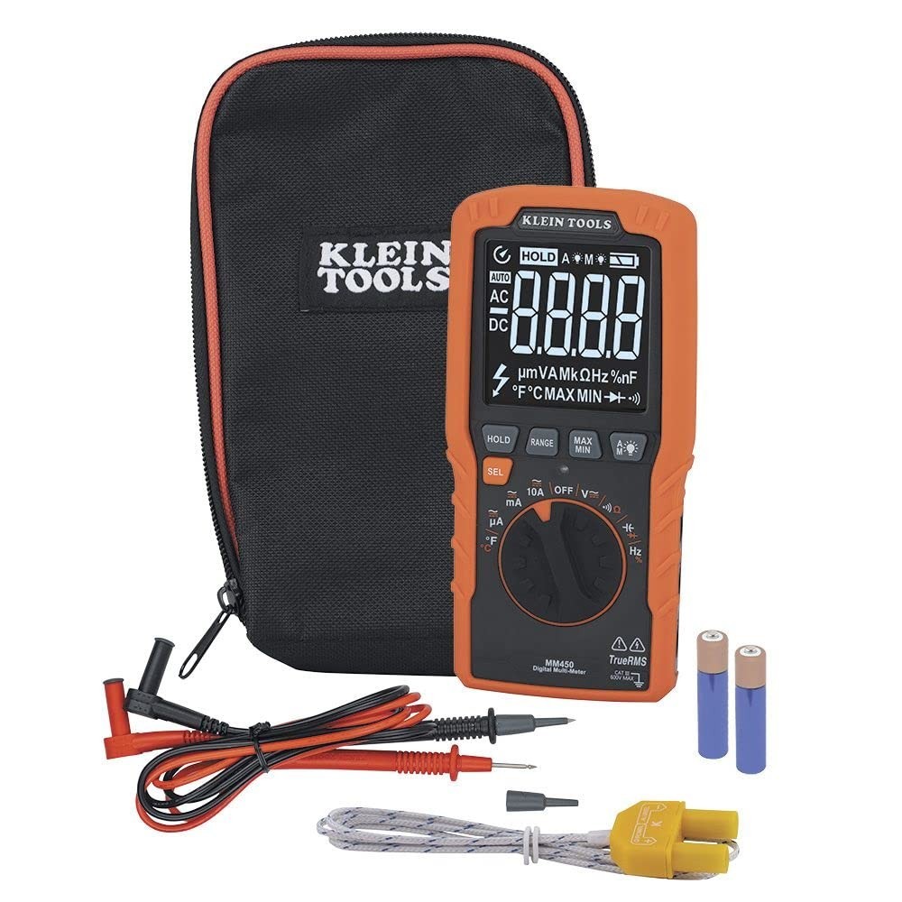 Slim Digital Multimeter Auto-Ranging TRMS 600V AC/DC Voltage Current Resistance