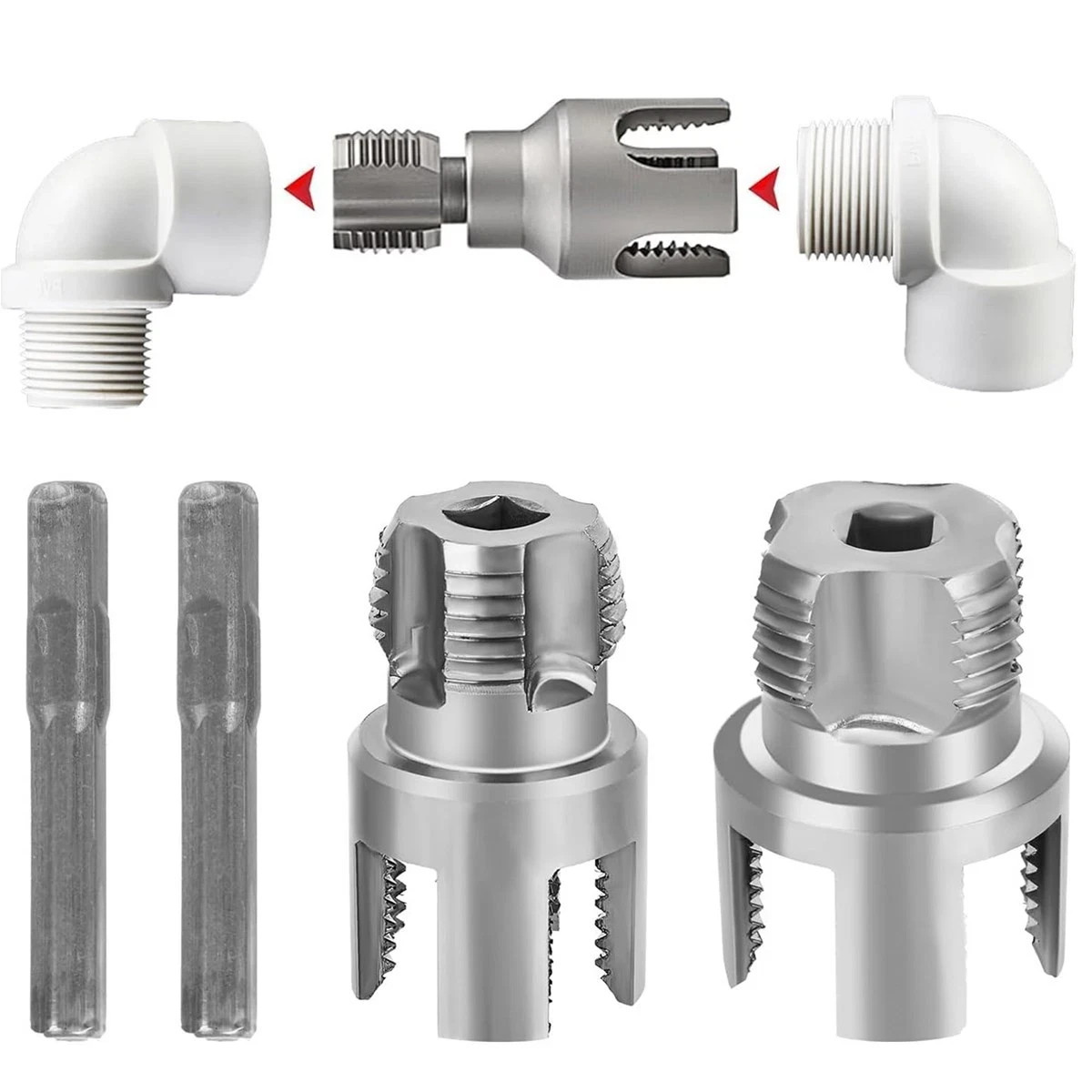 Integrated Internal & External Pipe Threading Tool Steel PVC Pipe Threader Kit