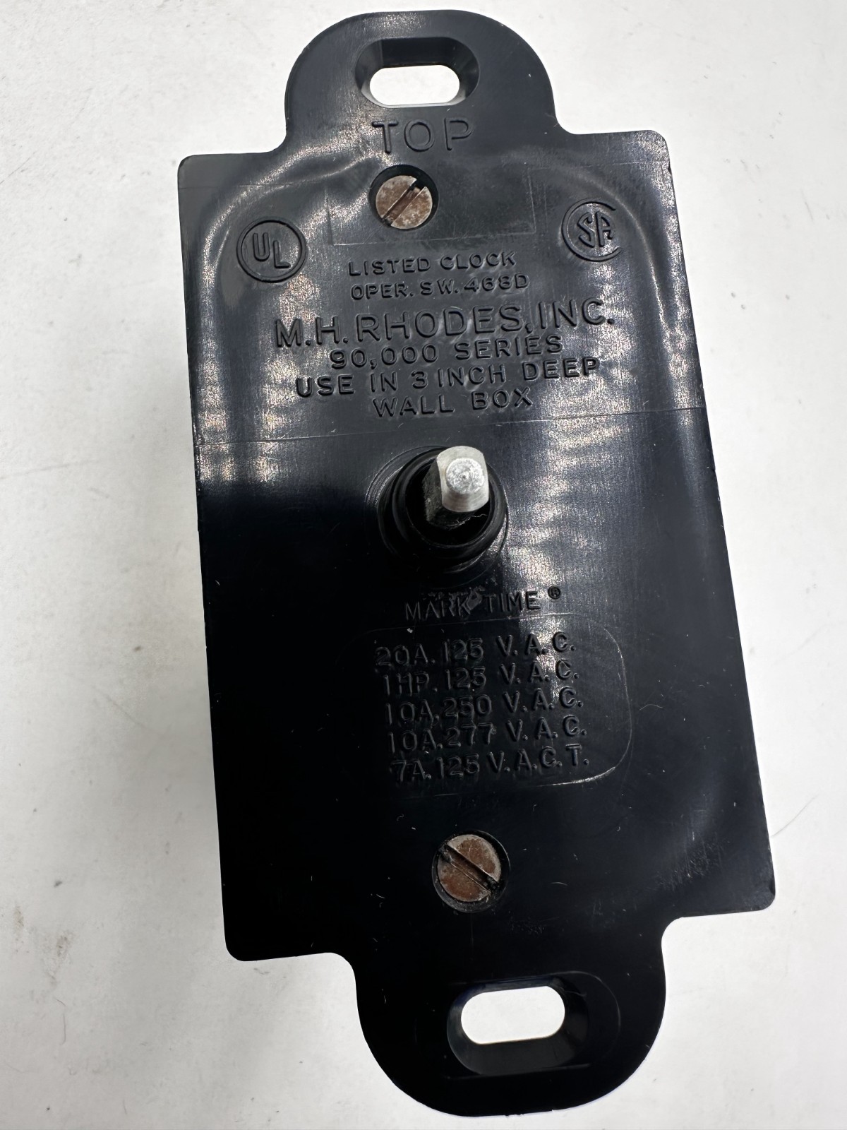 M.H. Rhodes 90,000 Series Timer Switch Black Heavy-Duty for 3 inch Deep Wall Box