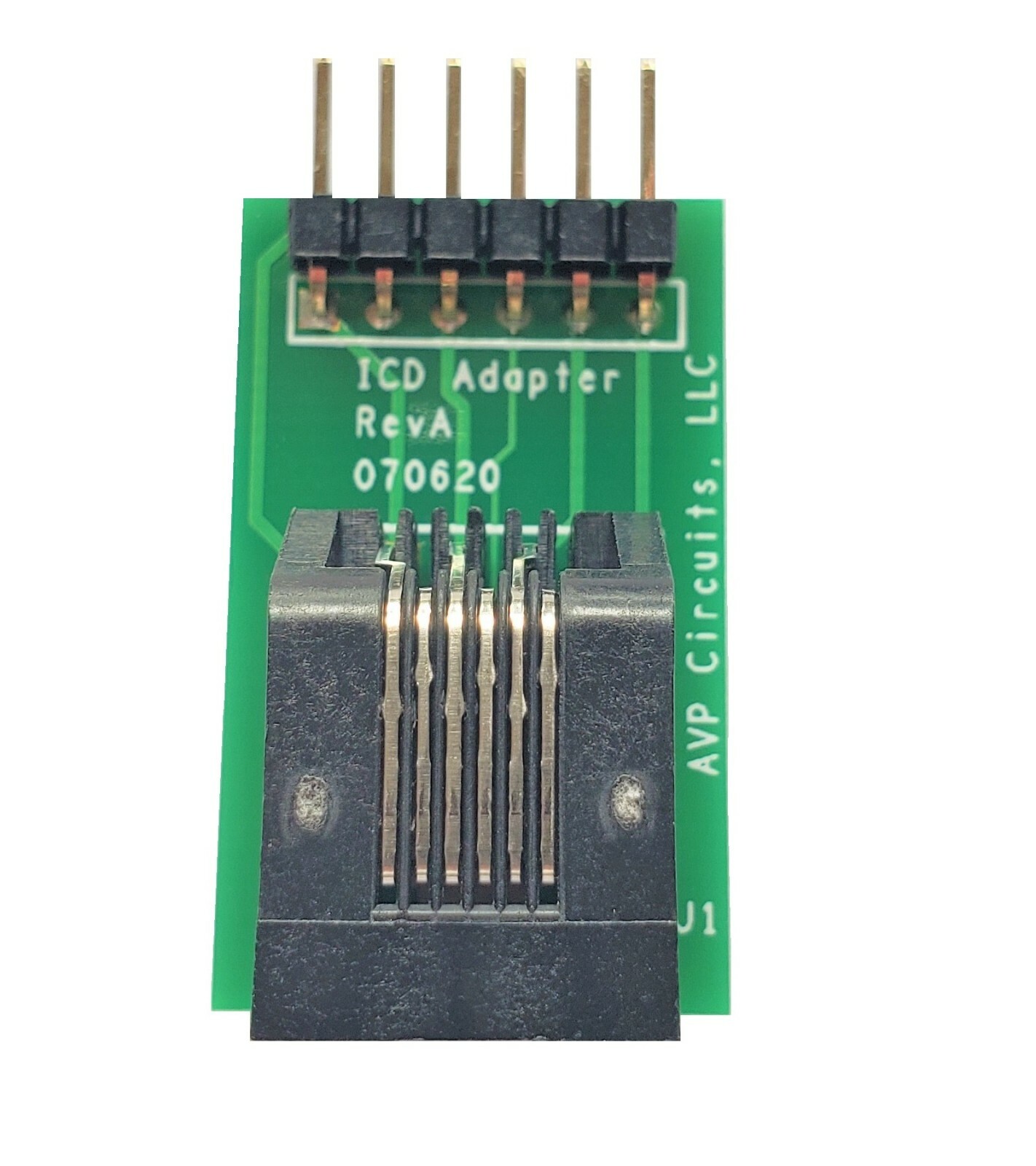 ICSP to RJ11 Adapter for Microchip ICD PICKIT 3, PICKIT4 or PICKIT5 MADE IN USA