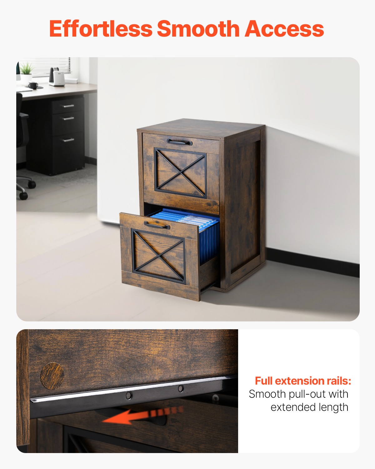 2/3/4 Drawer File Cabinet Vertical Filing Cabinet with Lock for Home Office