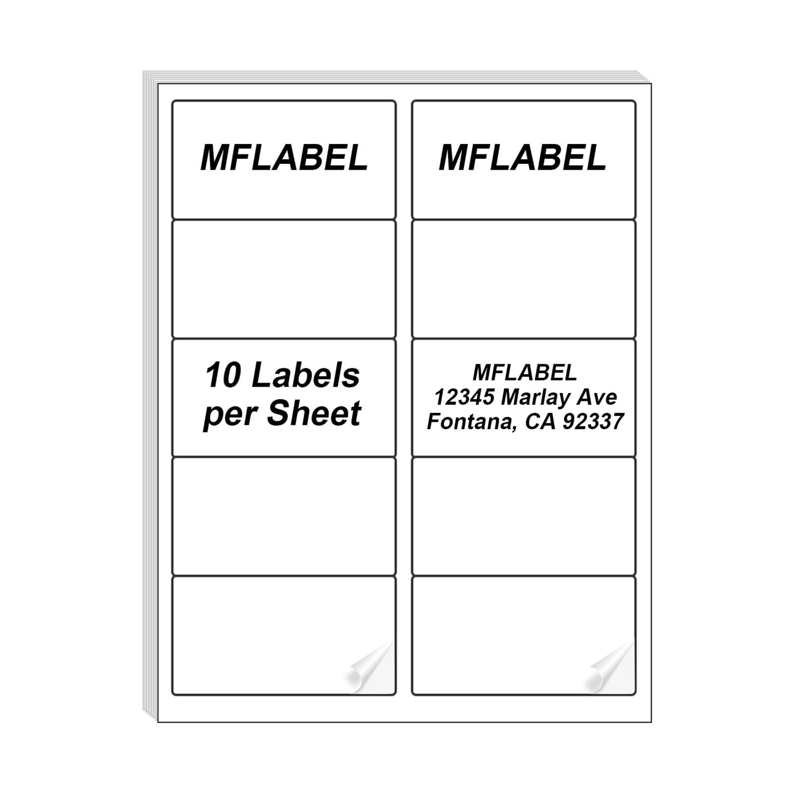 MFLABEL Half Sheet Shipping Labels – 200 Self Adhesive Sticker Sheets