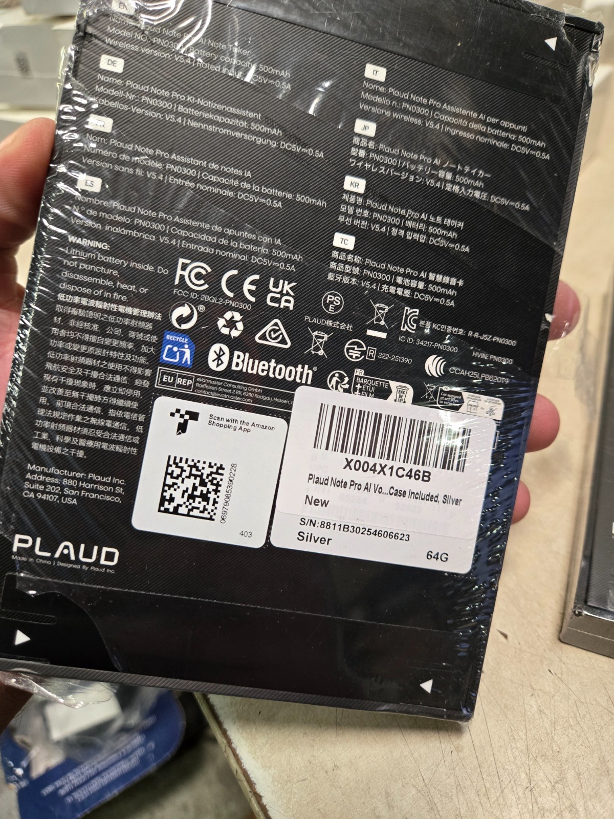 Plaud Note Pro AI Voice Recorder Note Taker PN0300 64GB Silver SEALED!
