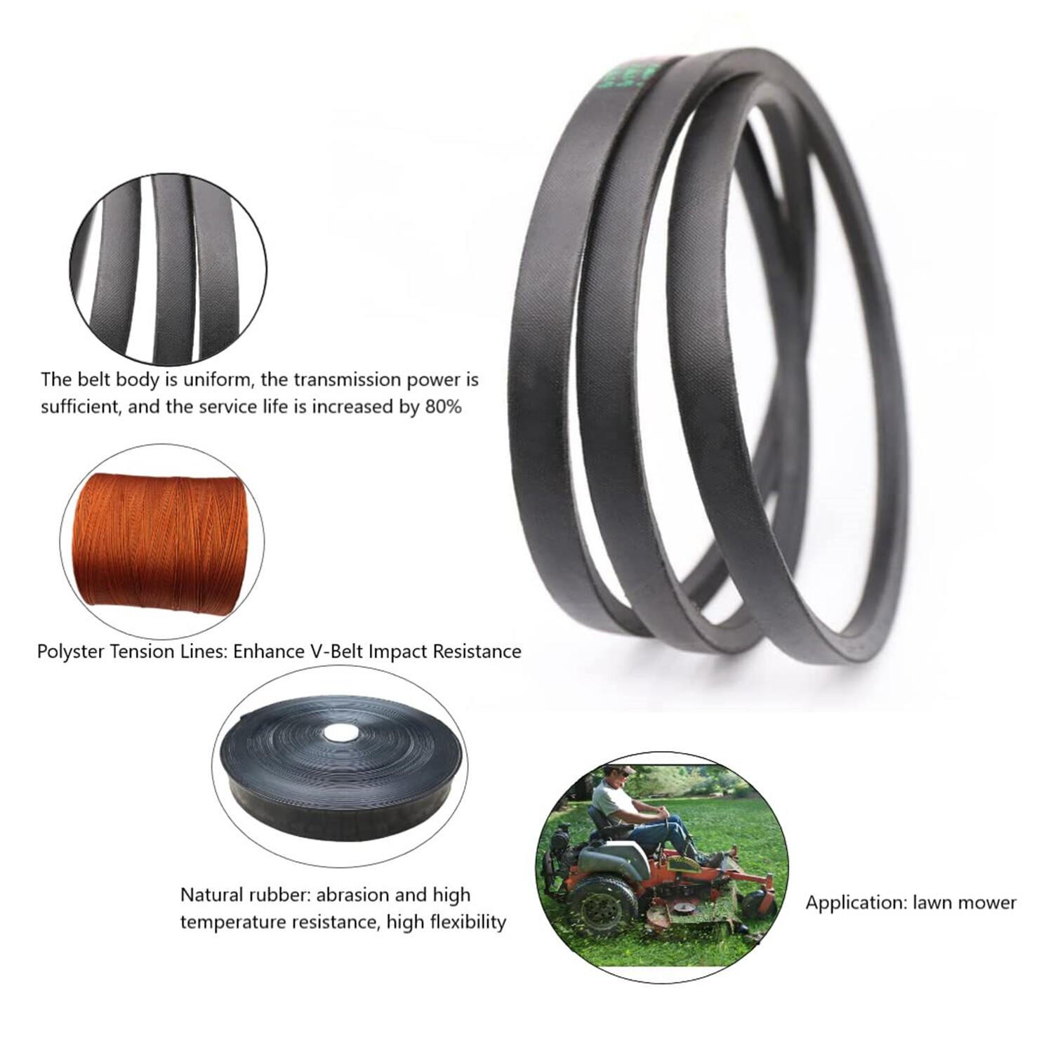 754-0468 Mower Deck Heavy Duty Aramid Replacement Belt For MTD or CUB CADET