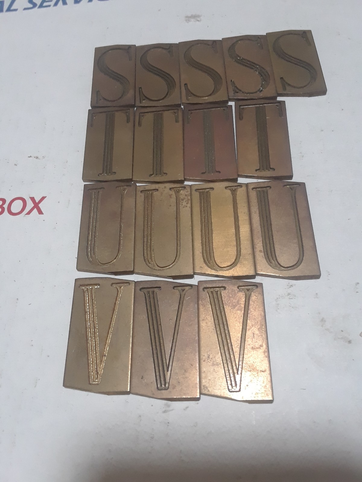 New Hermes Brass Font probably Condensed Roman Triple Line Font 139 pieces