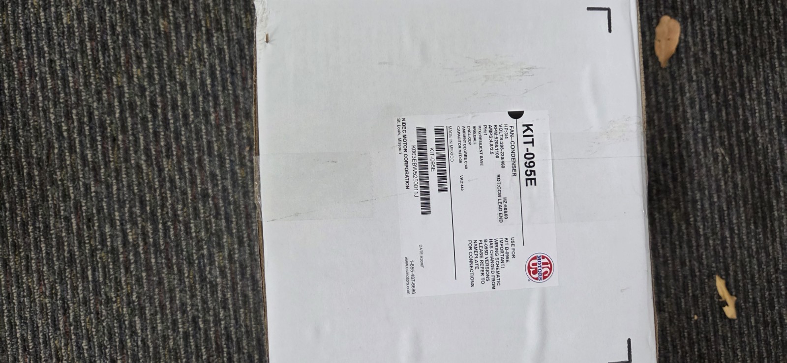 LIEBERT KIT-095E Condenser Fan Motor 208-230/460V AC, 3/4 hp, 1 Phase
