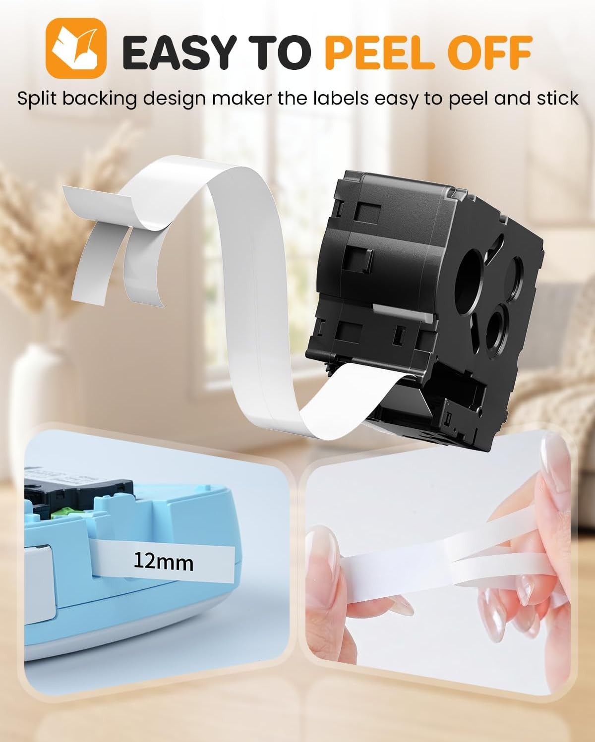 Fits Brother Btag Label Maker Tape 12mm 0.47 White Btag-231,PTouch PT-N10 PT-N20