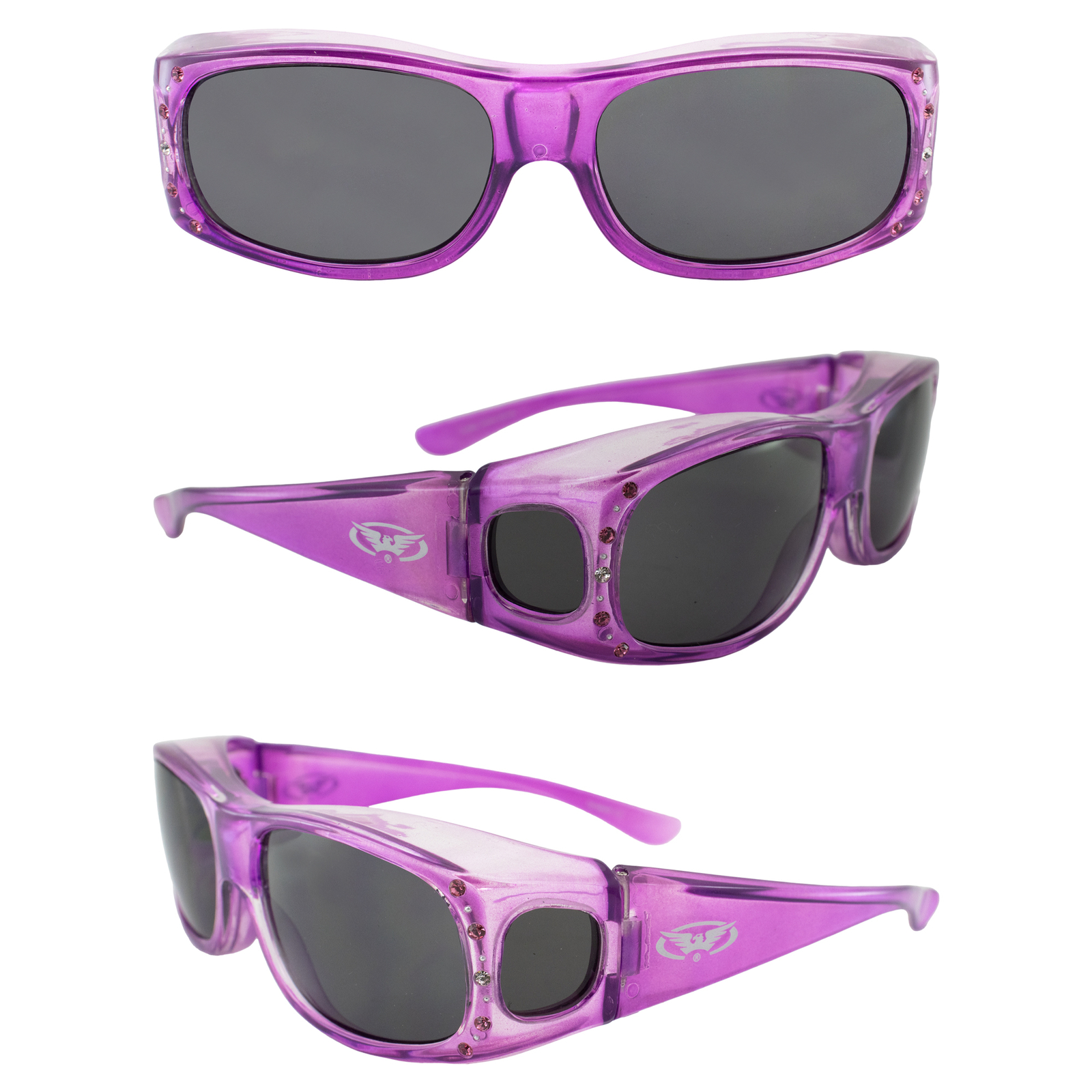 GLOBAL VISION FANFARE FIT OVER SAFETY GLASSES SIDE SHIELD SHATTERPROOF UV400