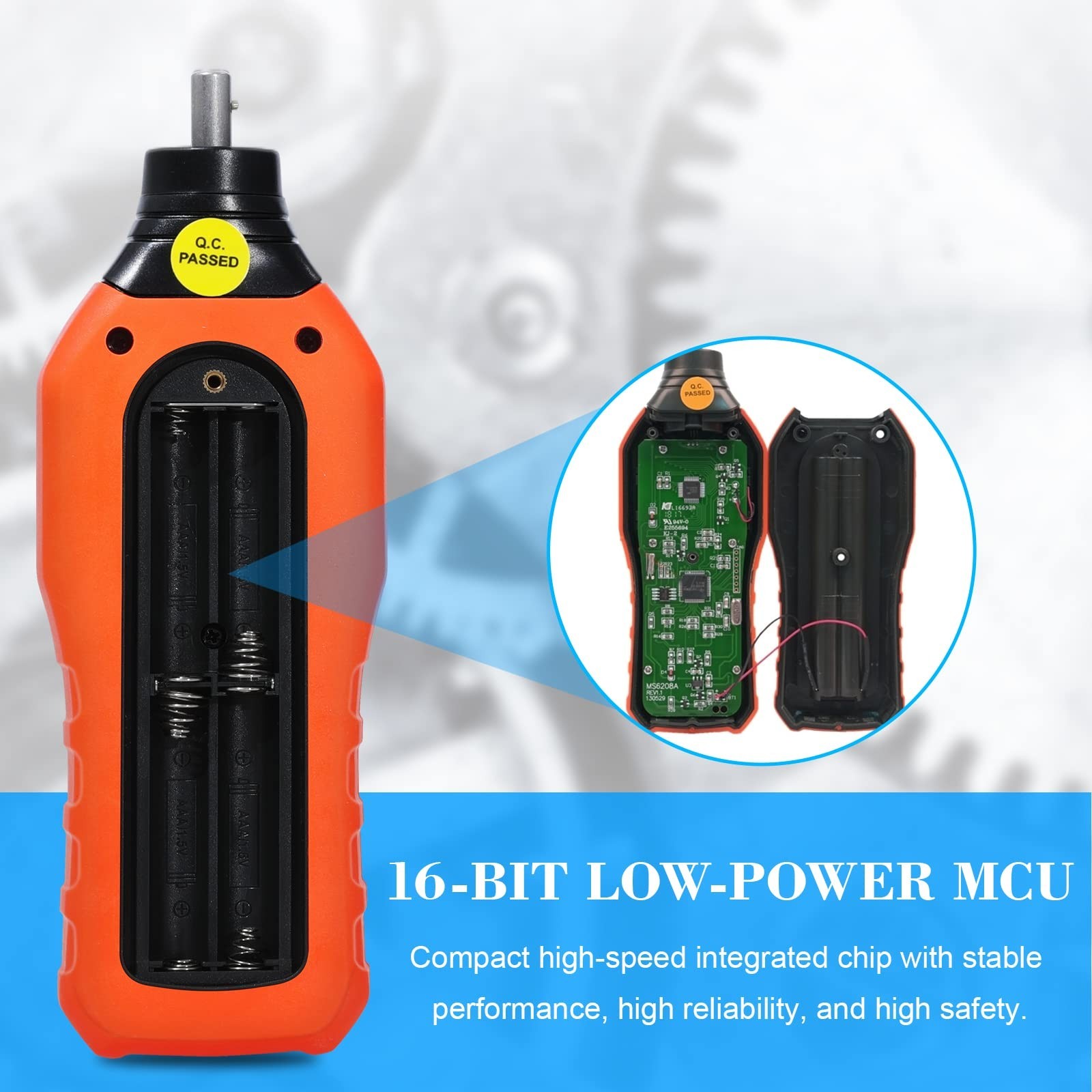 Digital Contact Tachometer 50-19999RPM Speed Meter | Data Logging, Max/Min/AVG,