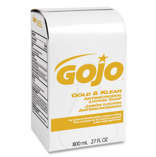 GOJO Antimicrobial Lotion Soap Floral Balsam 800 mL Refill Bag-in-Box 12 Pack