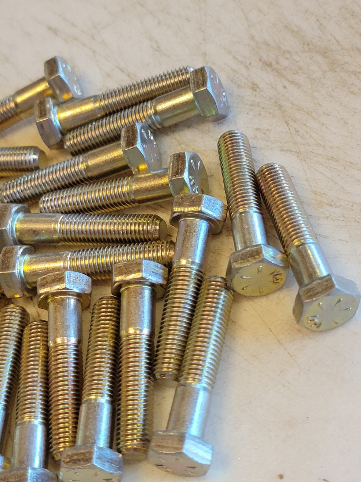 5/16″-24 x 1-1/2″ Hex Bolts Cap Screws, Grade 8, Yellow Zinc. 25pk. 21C