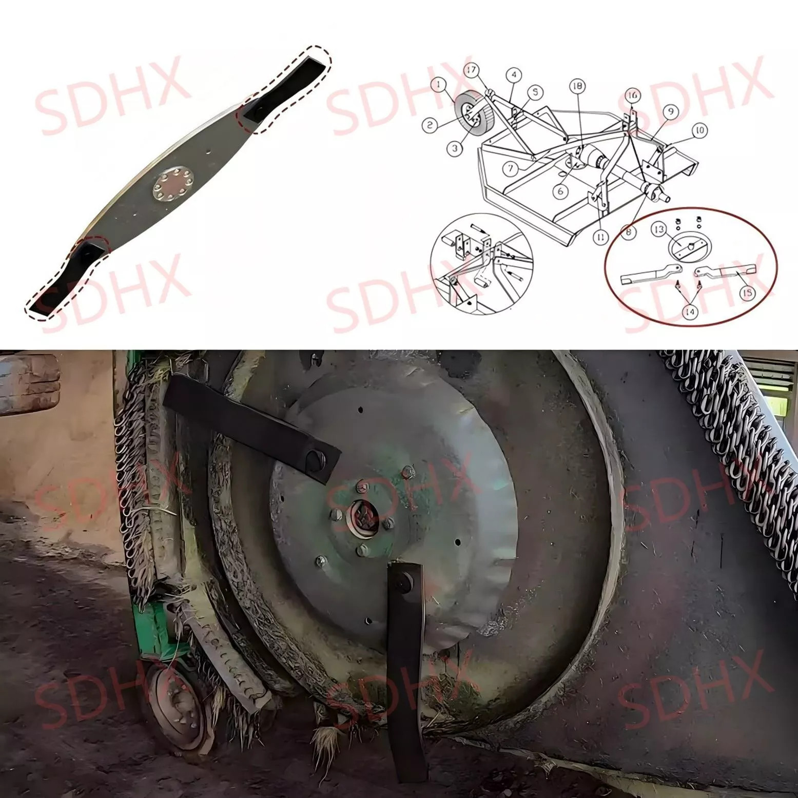 2pcs Agrotk Skid Steer Brush Cutter Cutting Blades, For Use with AGT-RC72/EXRC54