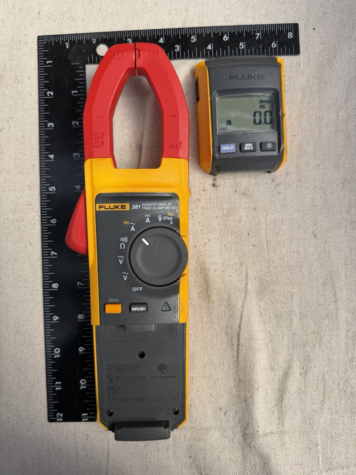 Fluke 381 Remote Display True RMS Clamp Meter Auto-Ranging Backlight 1000V 1000A