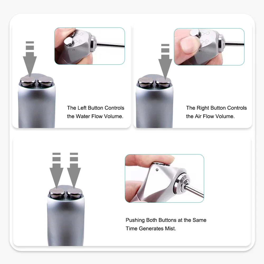 Dental 3 Way Air Water Spray Triple Syringe Handpiece /50 Nozzles Tips Tubes Kit